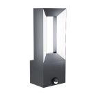 Svart modern utomhus vägglampa med rörelsesensor aluminium, Larisa, 5W, 3000K LED, IP44