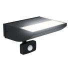 Svart modern utomhus vägglampa med rörelsesensor aluminium, Samuel, 10,5W, 3000K LED, IP44
