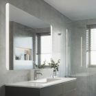 Grå modern speglar med belysning glas, Bibi, 6,2W, varm till kall vit justerbar LED, IP44, med brytare