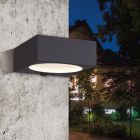 Svart utomhus vägglampa solcell plast, Daud, 6,5W, 4000K LED, IP54