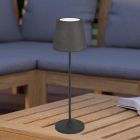 Svart modern bordslampa tyg, Latif, 2W, white switch LED, med beröringsdimmer