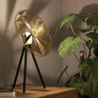 Guld retro bordslampa aluminium, Thiemen, med brytare