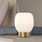 Vit design bordslampa glas, Jeannine, med brytare