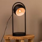 Svart industri bordslampa aluminium, Jasin, med brytare