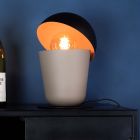 Taupe industri bordslampa aluminium, Werner, med brytare