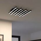 Svart modern plafond aluminium, Iona, 25,6W, varm till kall vit justerbar LED, 3 stegs dimmer
