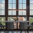 Brun modern fönsterlampa trä, Timber, 28W, 3000K LED