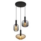 Svart design pendellampa matbord glas, Marjolein