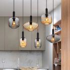 Svart design pendellampa matbord glas, Marjolein