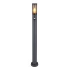 Svart modern golvlampa utomhus med rörelsesensor rostfritt stål, Ishara, IP44