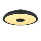 Svart modern plafond plast, Musica, 18W, justerbar ljusfärg LED, IP44, met fjärrkontroll