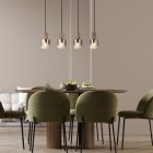 Brun design fönsterlampa glas, Warren