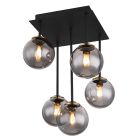 Svart design taklampa glas, Ouahiba