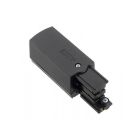 Svart kopplingsdosa, jord till vänster, 3-fas