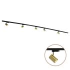 3M 1 fas skensystem mässing + 5 Elena spotlights