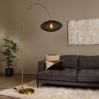 Svart golvlampa modern, Corina, med brytare
