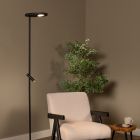 Svart läslampa golv modern, Ortolan, 12W, 4000K LED, med beröringsdimmer