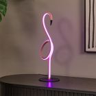 Rosa bordslampa modern, Flamingo, 5,5W, RGB LED, met fjärrkontroll