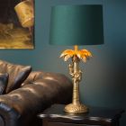 Guld bordslampa retro, Extravaganza Coconut, med brytare