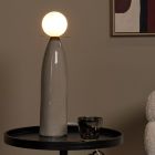 Keramik bordslampa grå, Figaro, med brytare