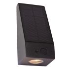 Svart utomhus vägglampa solcell modern, Irwin, 2W, 2700K LED, IP54