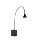 Svart vägglampa modern, Buddy, 3W, 4000K LED, med brytare