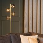 Guld golvlampa retro, Tycho, med brytare