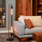 Svart golvlampa modern, Calixt, med brytare