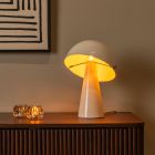 Beige bordslampa retro, Barone, med brytare