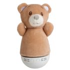 Brun bordslampa barn modern, Dolly, 3W, RGB LED, med brytare