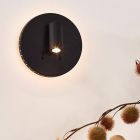 Svart vägglampa modern, Bentjer, 6W, 3000K LED, med brytare