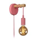 Rosa vägglampa barn modern, Paulien, med brytare