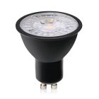 Dimbar GU10 LED lampa Antonie, svart, 7W, 3000K