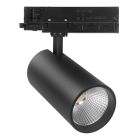 Svart 3 fas spotlight skena, Rozina, 10W/20W/30W, white switch LED