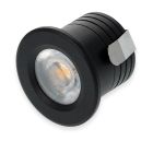 Svart mini infälld spotlight aluminium, Philomena, 2W, 2700K LED, IP44