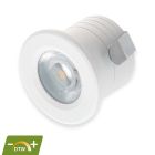 Vit mini infälld spotlight aluminium, Philomena, 2W, dim to warm LED, IP44
