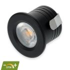 Svart mini infälld spotlight aluminium, Philomena, 2W, dim to warm LED, IP44
