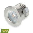 Silver mini infälld spotlight aluminium, Philomena, 2W, dim to warm LED, IP44