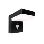 Svart modern utomhus vägglampa solcell aluminium, Ritex, 6W, 2700K LED, IP44