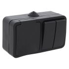 Q-Link Kombinationsuttag och strömbrytare, stänksäker serie Skyddsjord