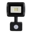 Svart strålkastare med sensor aluminium, Miro, 10W, 6000K LED, IP65