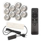 10 vinklingsbar infälld spotlights uterum Rona, IP44, med anslutningsset och fjärrkontroll, krom