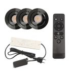 3 vinklingsbar infälld spotlights uterum Rona, IP44, med anslutningsset och fjärrkontroll, svart