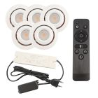 5 vinklingsbar infälld spotlights uterum Rona, IP44, med anslutningsset och fjärrkontroll, vit