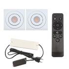 2 vinklingsbar infälld spotlights uterum Rona fyrkantig, IP44, med anslutningsset och fjärrkontroll, vit