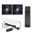 2 vinklingsbar infälld spotlights uterum Rona fyrkantig, IP44, med anslutningsset och fjärrkontroll, svart