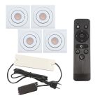 4 vinklingsbar infälld spotlights uterum Rona fyrkantig, IP44, med anslutningsset och fjärrkontroll, vit