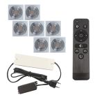 7 vinklingsbar infälld spotlights uterum Rona fyrkantig, IP44, med anslutningsset och fjärrkontroll, krom