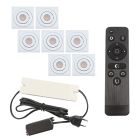 7 vinklingsbar infälld spotlights uterum Rona fyrkantig, IP44, med anslutningsset och fjärrkontroll, vit