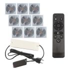 9 vinklingsbar infälld spotlights uterum Rona fyrkantig, IP44, med anslutningsset och fjärrkontroll, krom